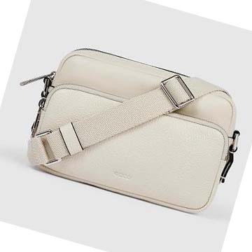 Men's Ecco Textureblock Camera Shoulder Bags White | USA 789RVD